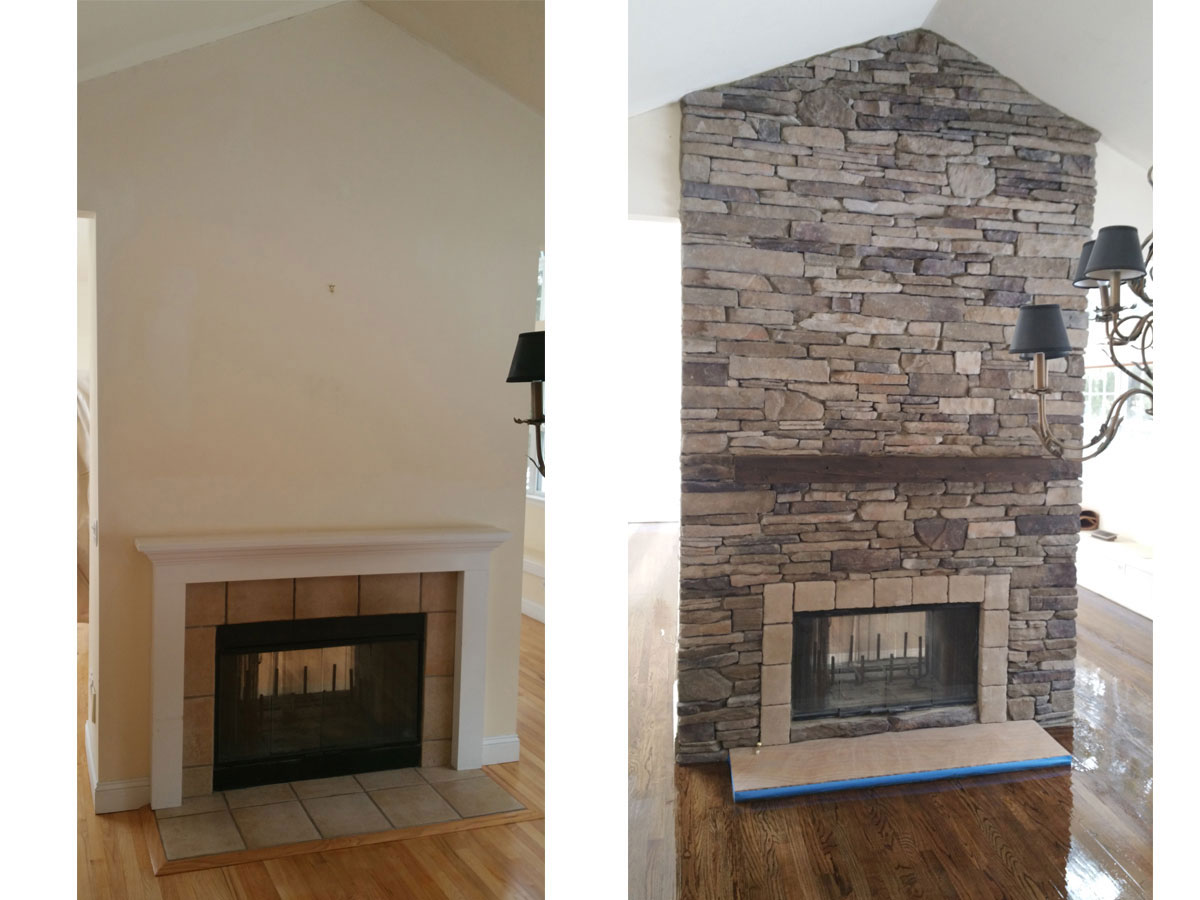 Hamptons Fireplace Design Contractor Before and After Pictures