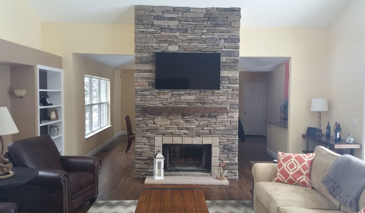 Stone Face Indoor Fireplace Design Hamptons Masonry Design