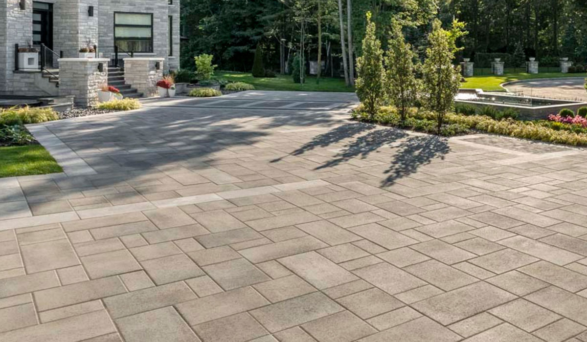 Hamptons Masonry Design Paver Walkway, Estate Entrance, Stone Facing