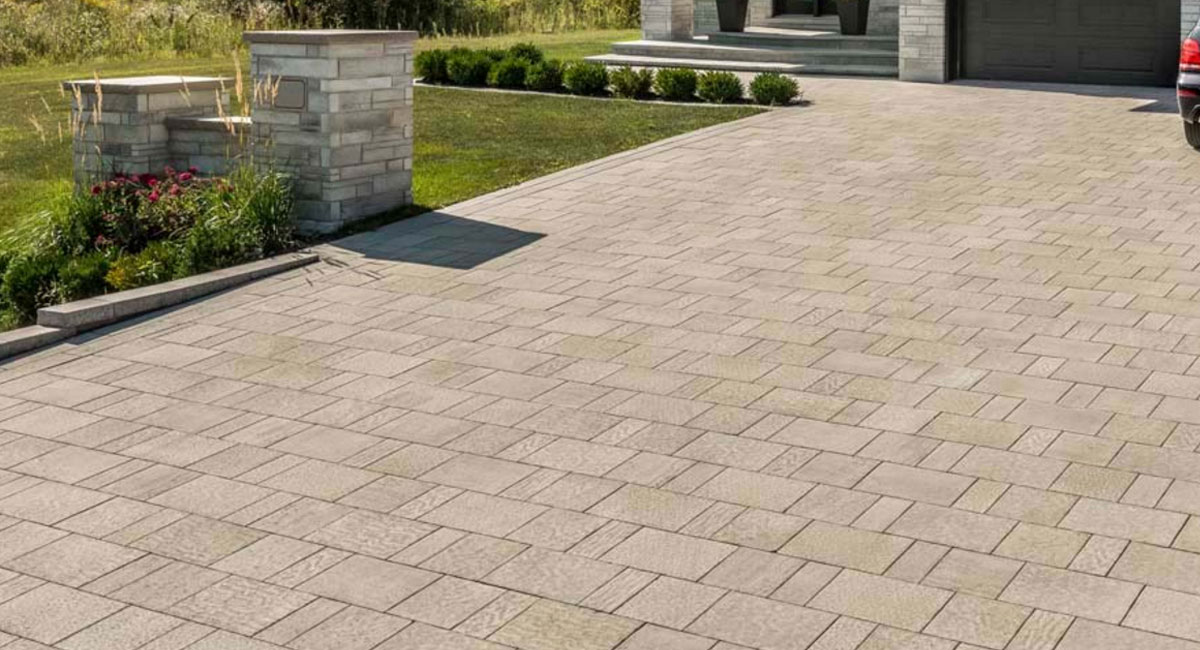 Contemporary Stone Paver Driveway