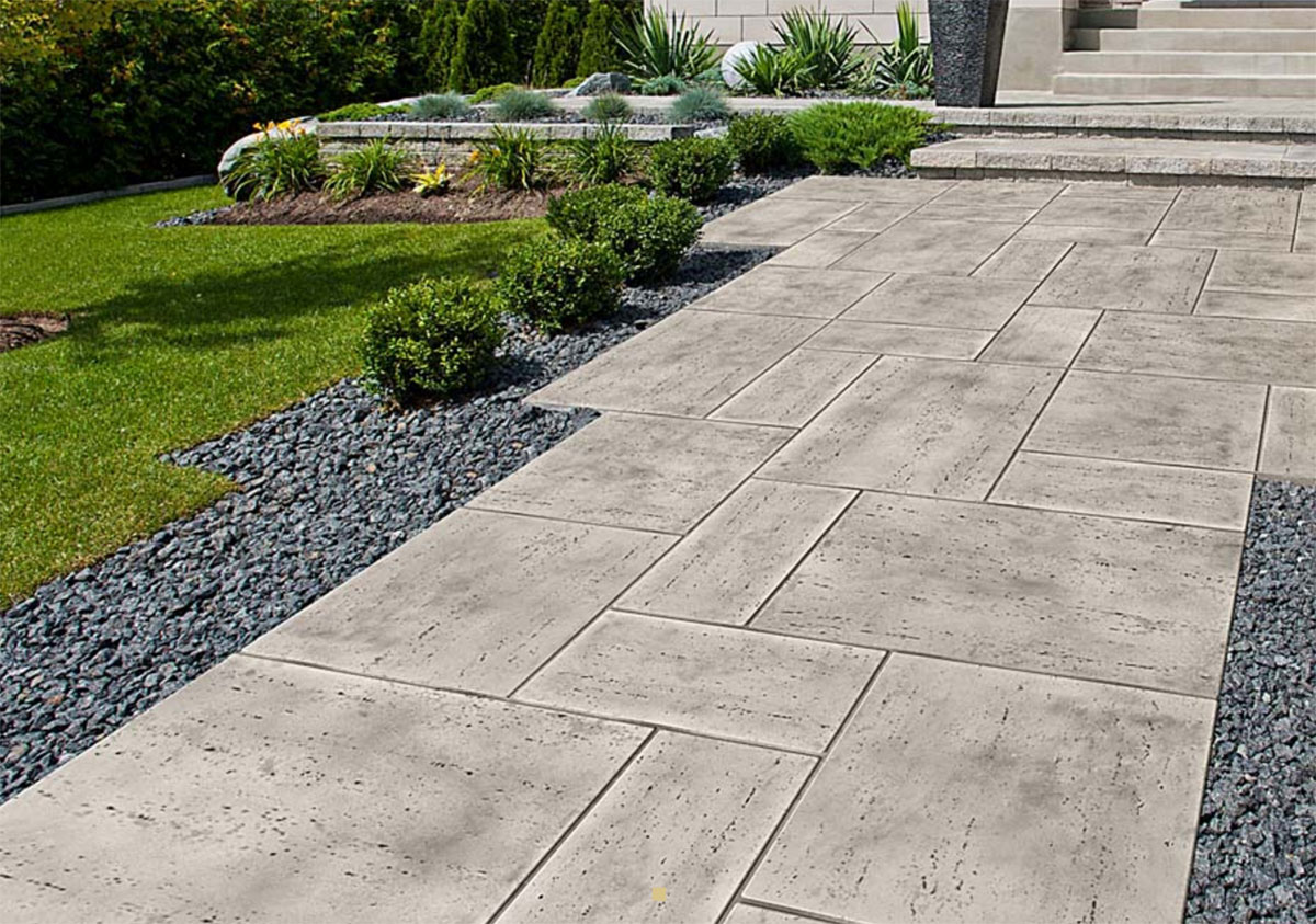 Contemporary Paver Walkway, Home Entrance