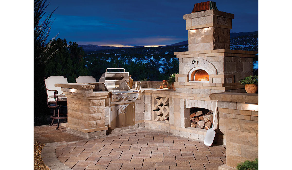 Outdoor Fireplace, Cooking Center