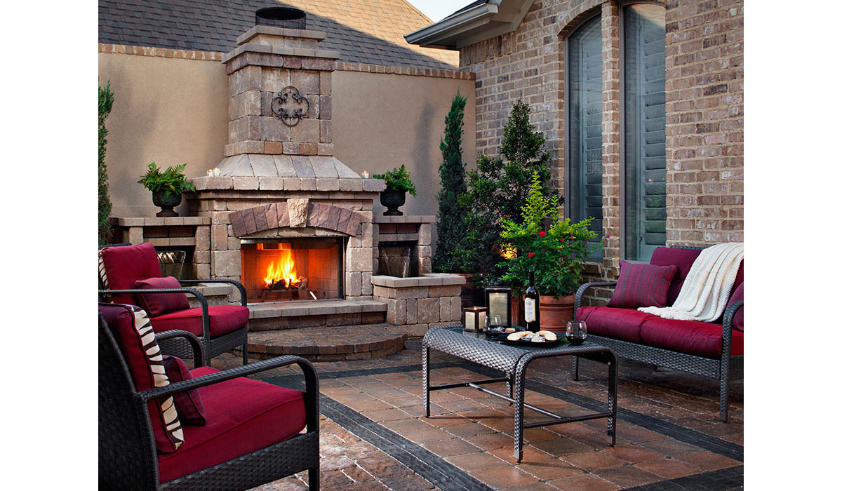 Outdoor Fireplace, Custom Patio
