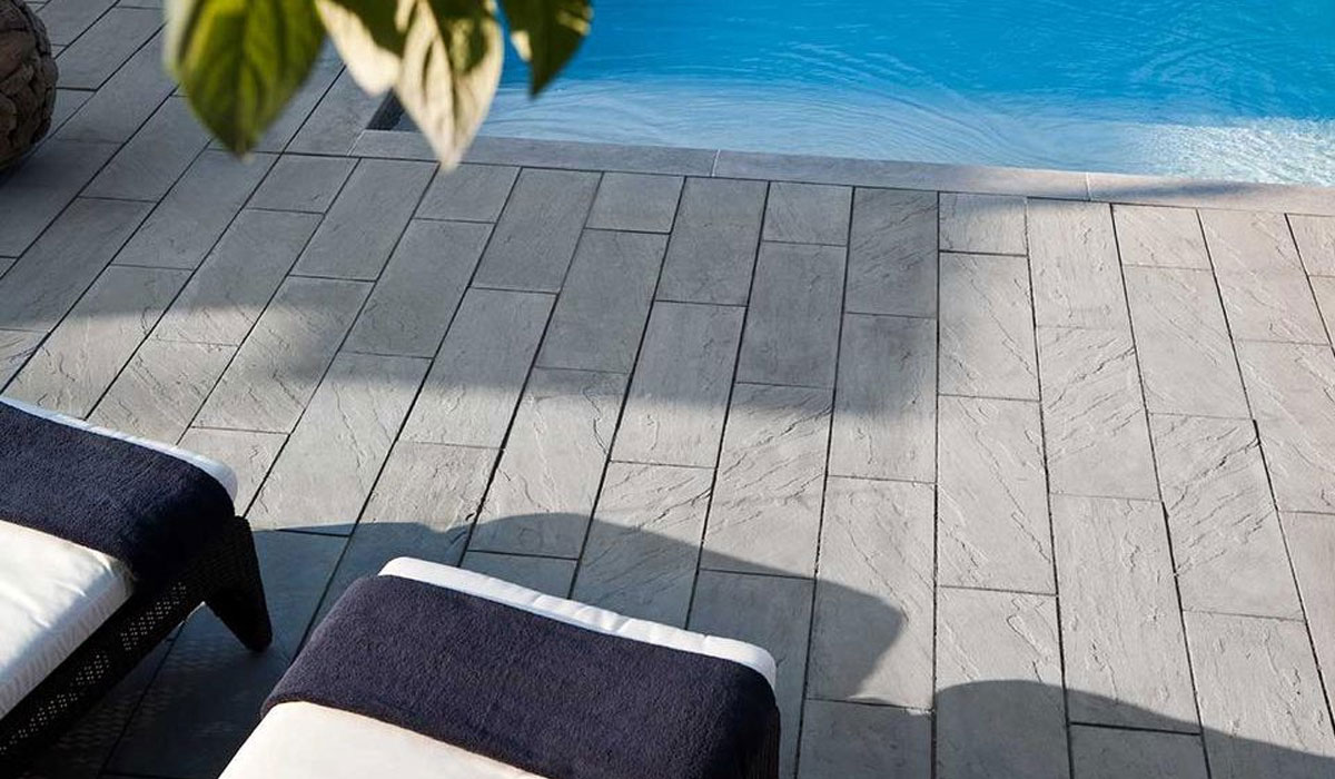 Stone Paver Poolside Patio Hamptons NY