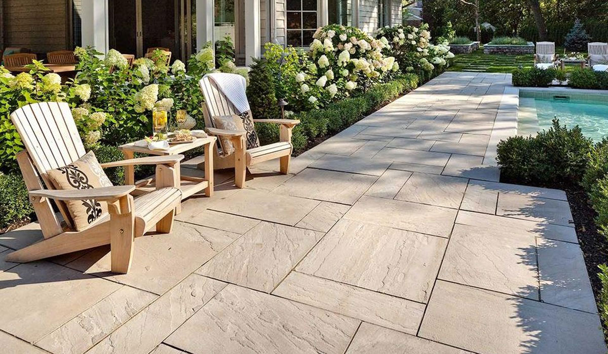 Stone Paver Poolside Patio Hamptons NY